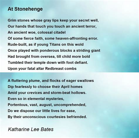 stonehenge poem.